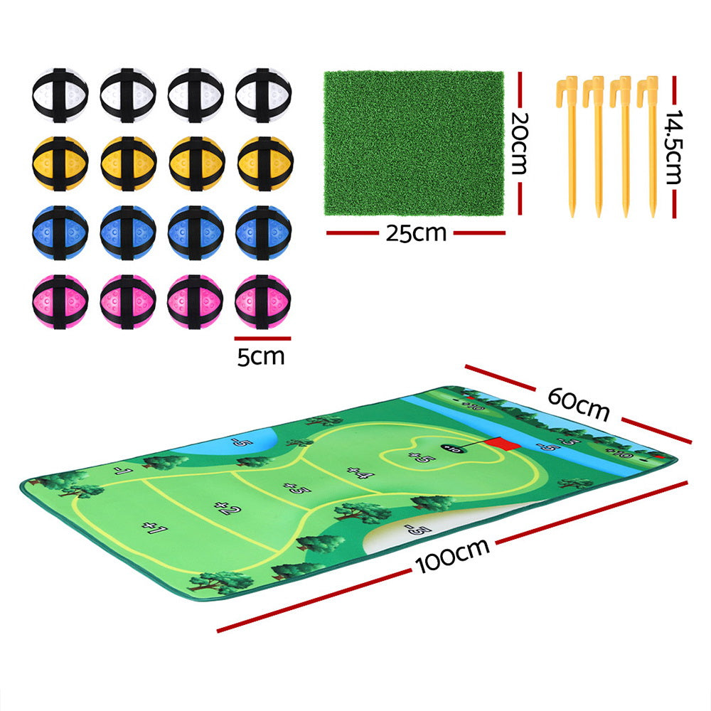 Everfit 22PCS Golf Chipping Game Mat Set Indoor Outdoor Practice Aid