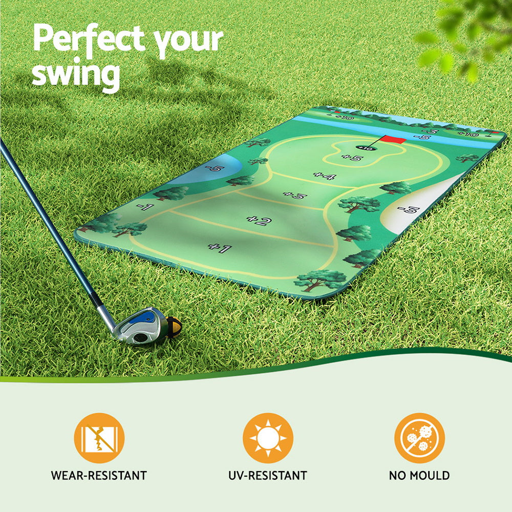Everfit 22PCS Golf Chipping Game Mat Set Indoor Outdoor Practice Aid