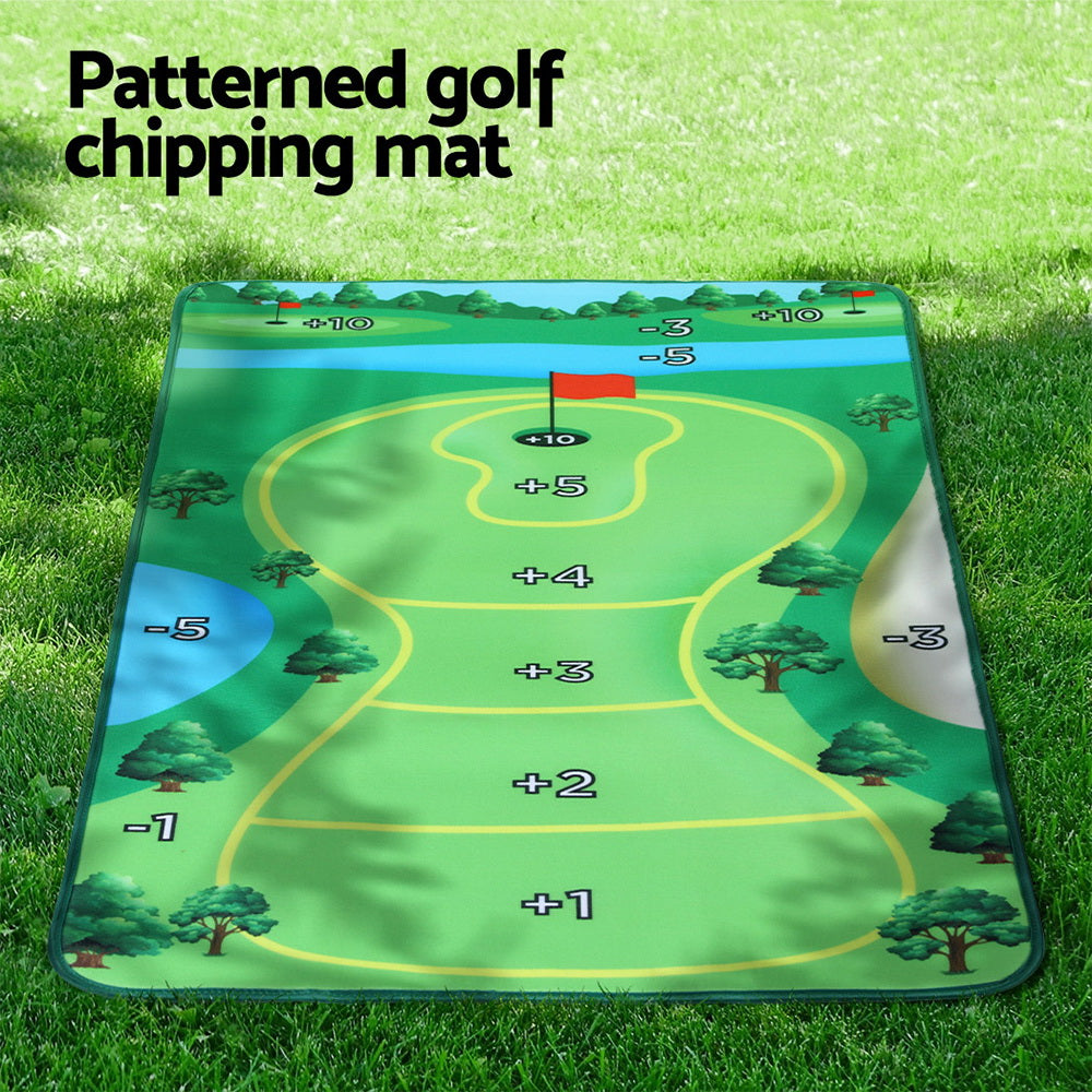 Everfit 22PCS Golf Chipping Game Mat Set Indoor Outdoor Practice Aid