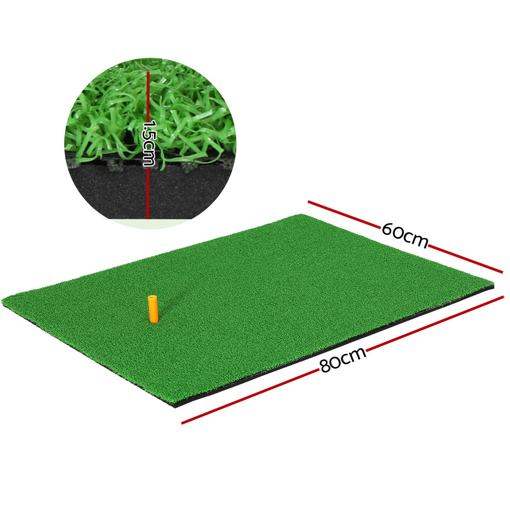 Everfit 80x60cm Golf Practice Mat Portable Driving Range Training Aid Green