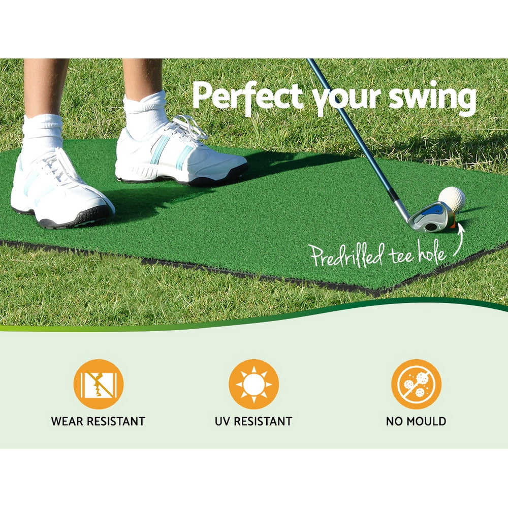 Everfit 80x60cm Golf Practice Mat Portable Driving Range Training Aid Green
