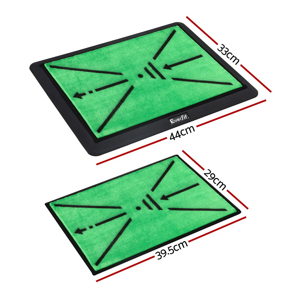 Everfit 44x33cm Golf Hitting Mat Swing Path Feedback Green