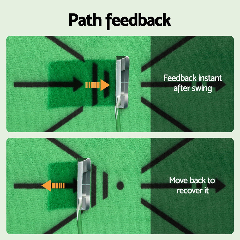 Everfit 44x33cm Golf Hitting Mat Swing Path Feedback Green