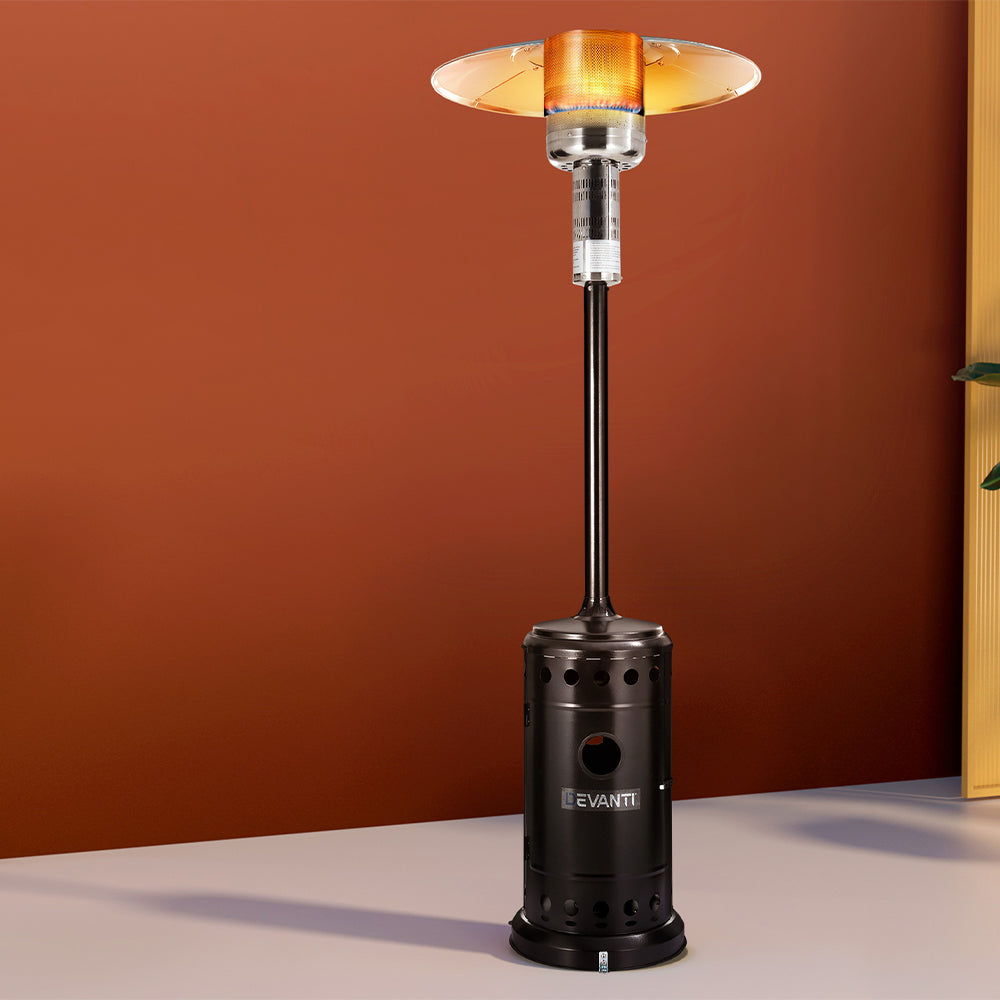 Devanti Outdoor Gas Patio Heater 13.5kW Black/Silver
