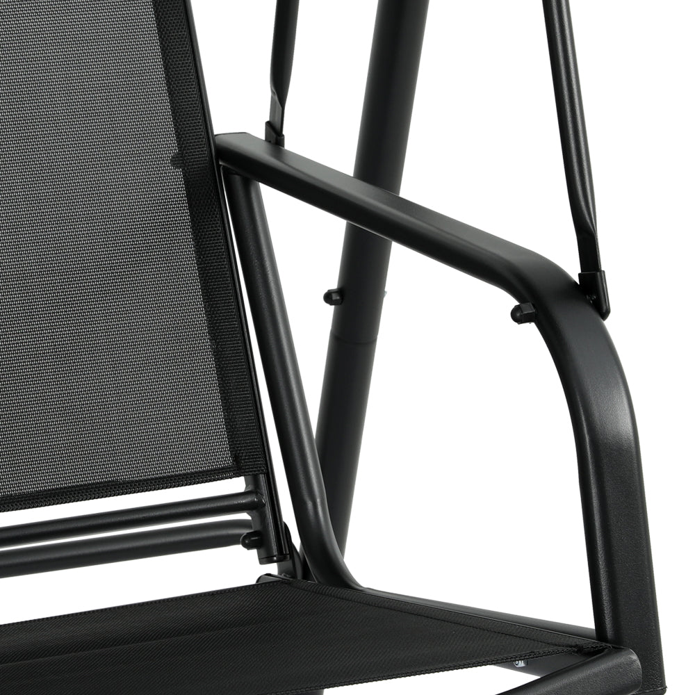 Gardeon 2-Seater Outdoor Swing Chair Adjustable Canopy Black