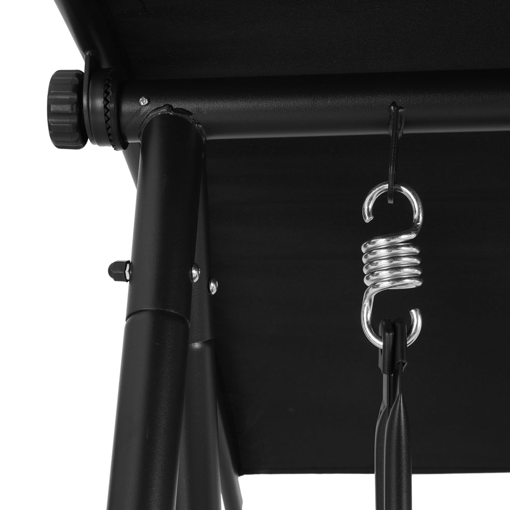 Gardeon 2-Seater Outdoor Swing Chair Adjustable Canopy Black