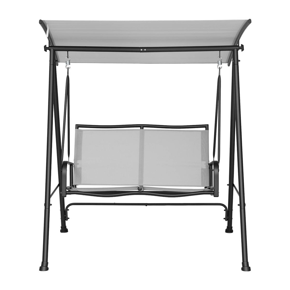 Gardeon Outdoor Swing Chair with Adjustable Canopy 142cmx172cm Stand Grey