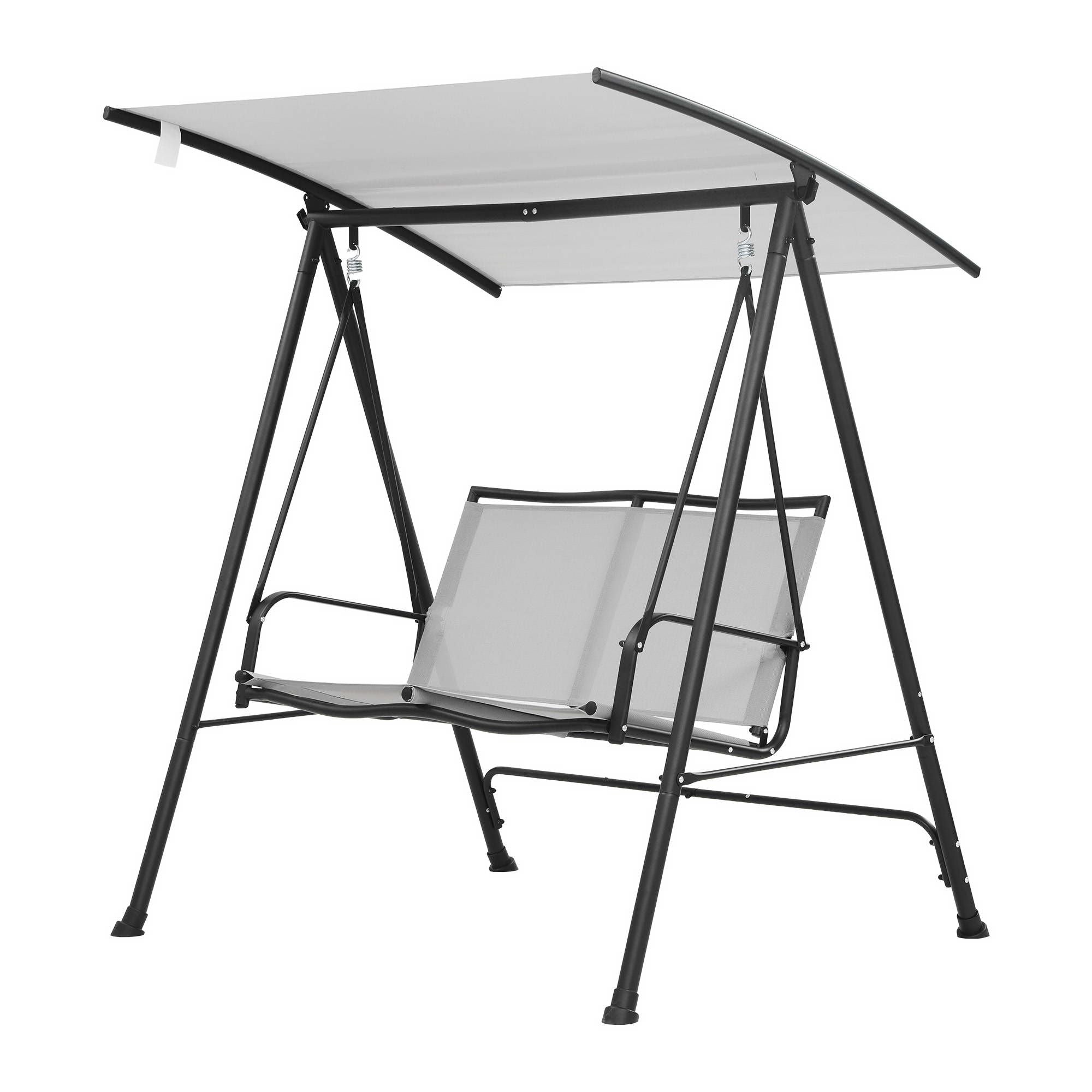 Gardeon Outdoor Swing Chair with Adjustable Canopy 142cmx172cm Stand Grey