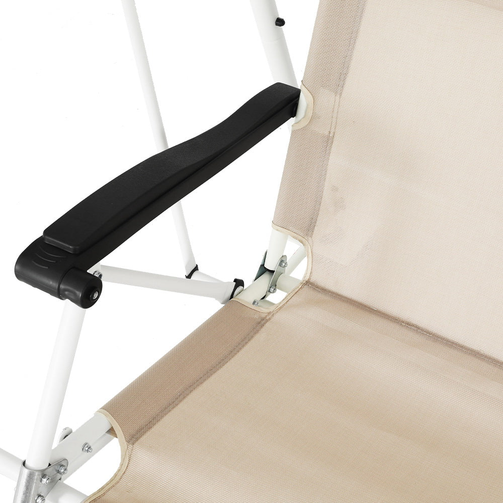 Gardeon 2-Seater Outdoor Swing Chair Canopy Beige
