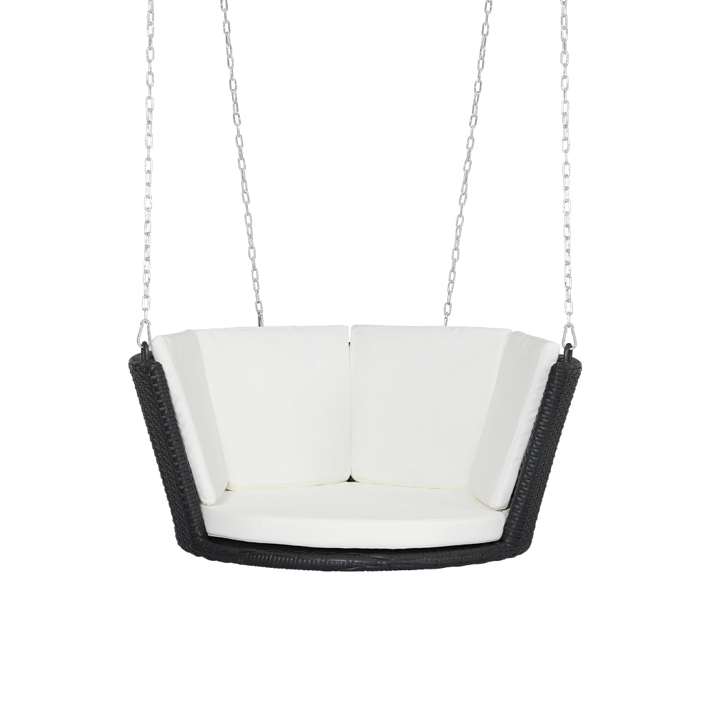 Gardeon Single Rattan Swing Chair Black Outdoor Furniture