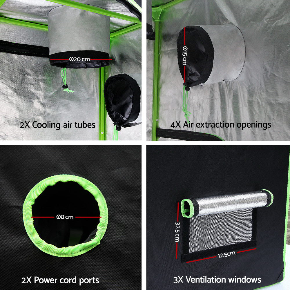 Green Fingers 120x120x200CM Hydroponic Grow Tent Indoor Plant System
