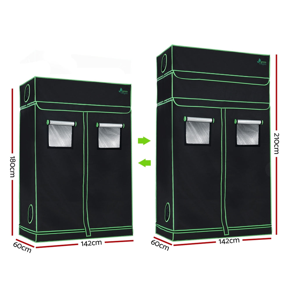 Greenfingers 120x60x210CM Adjustable Hydroponics Grow Tent Industrial Grey
