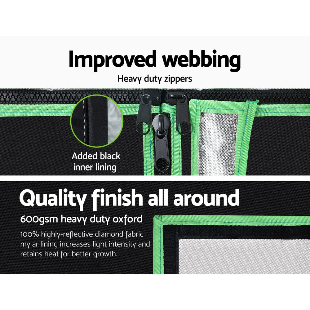 Greenfingers 120x60x210CM Adjustable Hydroponics Grow Tent Industrial Grey