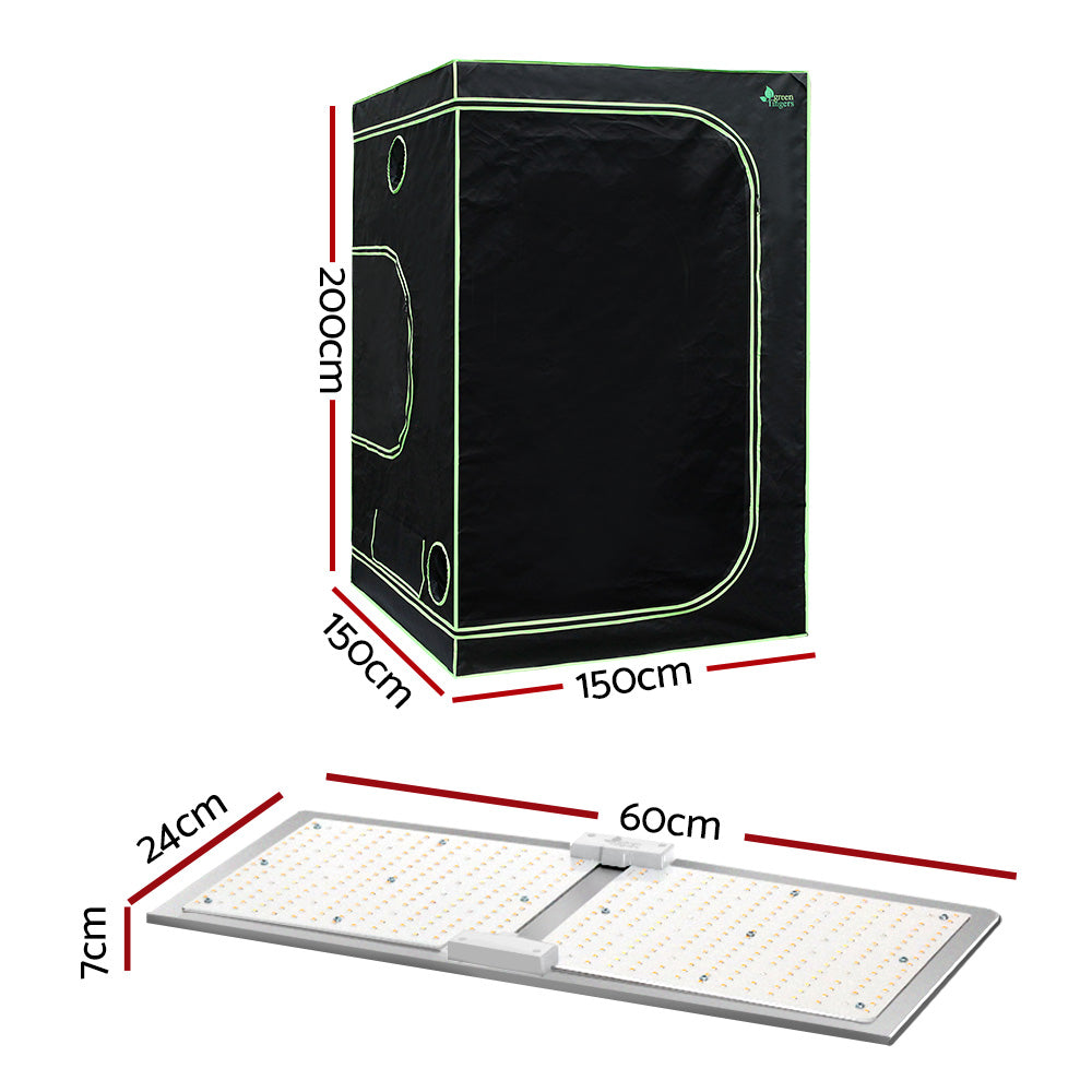 Green Fingers 1.5M Grow Tent Kit 2200W LED Full Spectrum