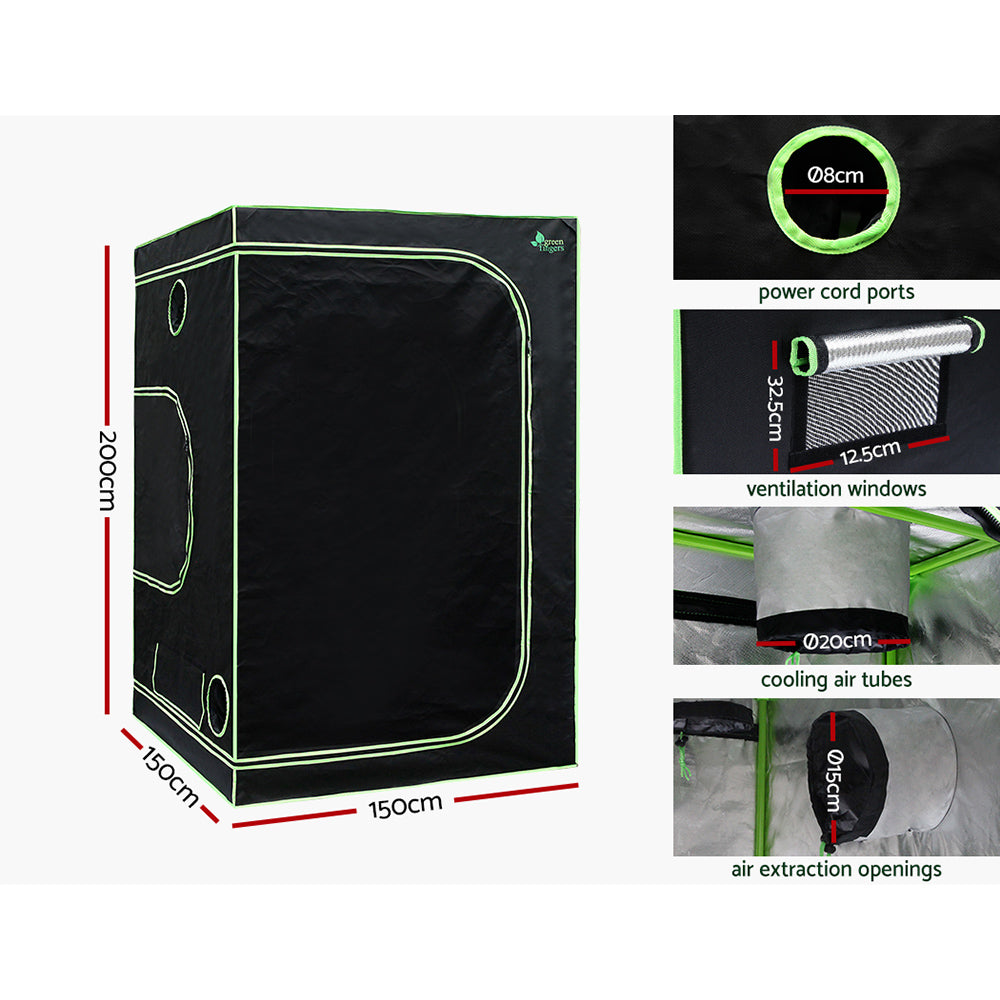 Green Fingers 1.5M Grow Tent Kit 2200W LED Full Spectrum
