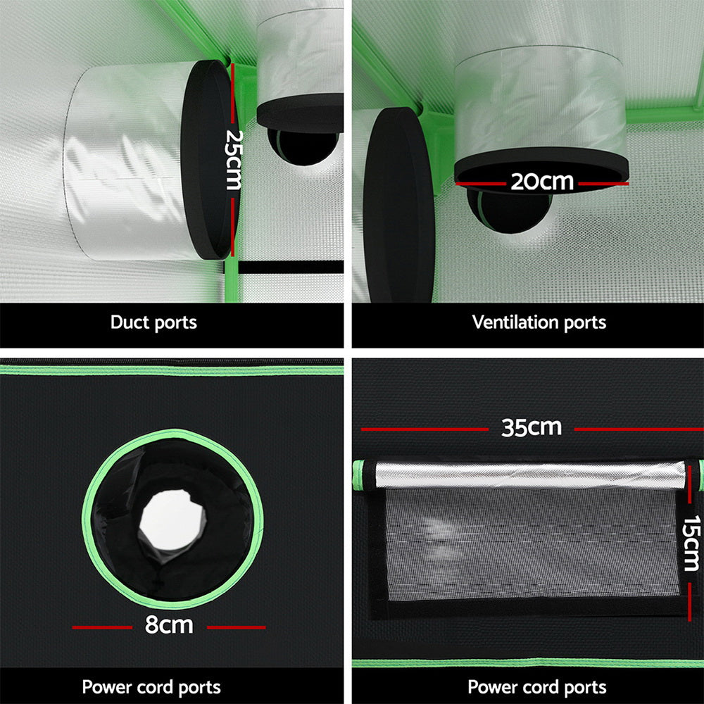 Greenfingers 240x240x200cm Hydroponics Grow Tent Kit Black