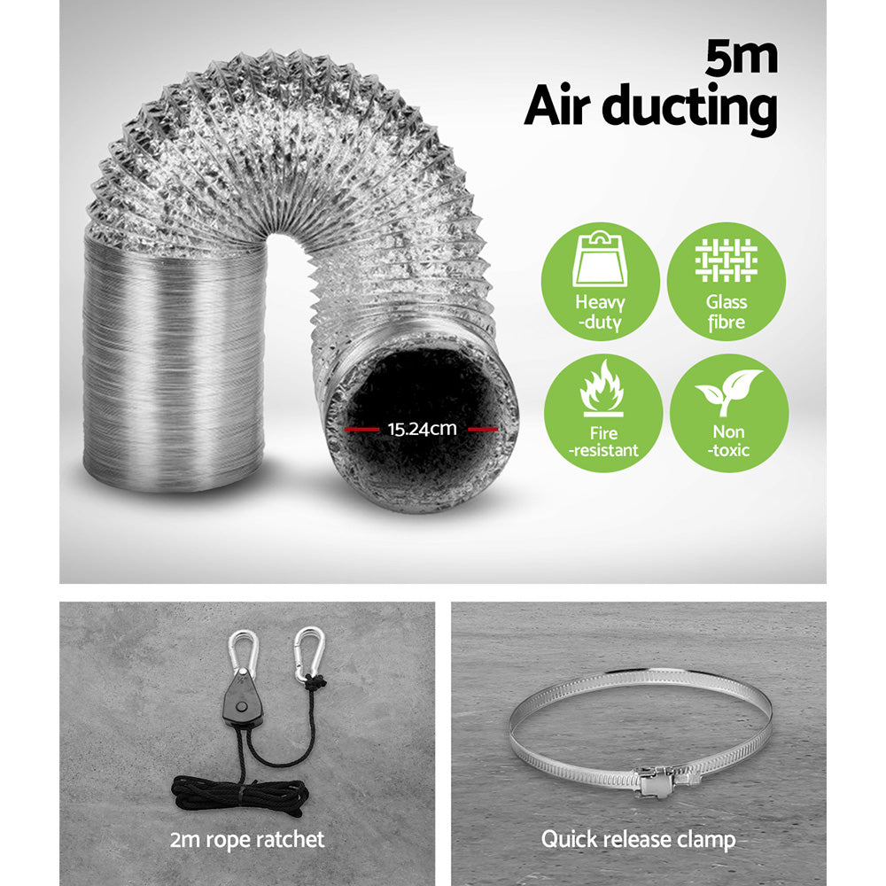 Greenfingers 6" Ventilation Kit Fan Grow Tent Carbon Filter Duct Speed Controlled