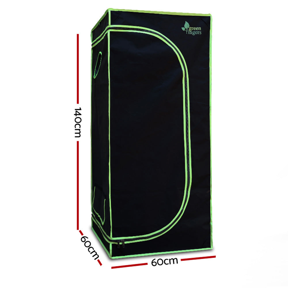 Green Fingers 60x60x140cm Grow Tent Kit 600W LED Full Spectrum 4" Vent Fan