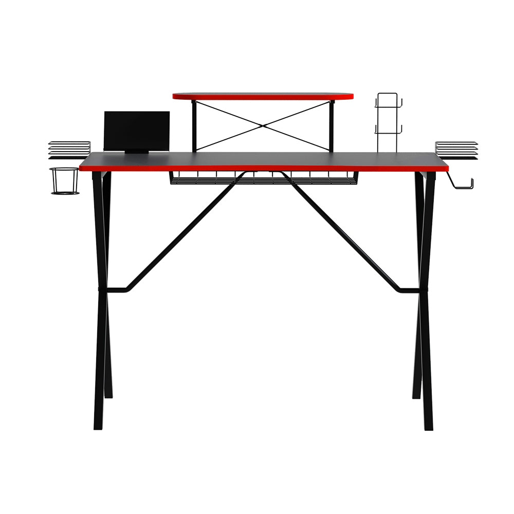 Artiss 105cm Gaming Desk Black Two-Tier with Storage