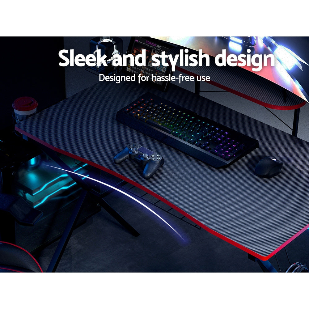 Artiss 105cm Gaming Desk Black Two-Tier with Storage