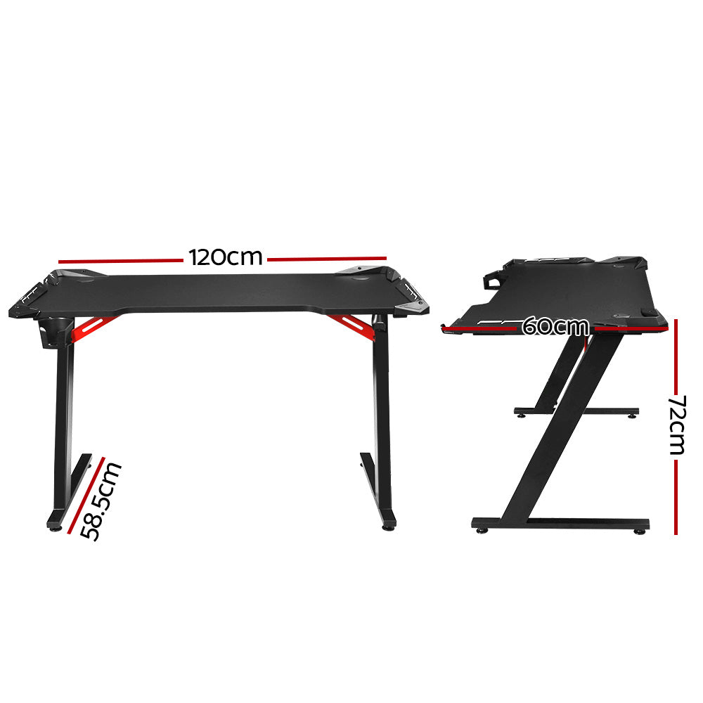Artiss 120CM Gaming Desk RGB LED Black