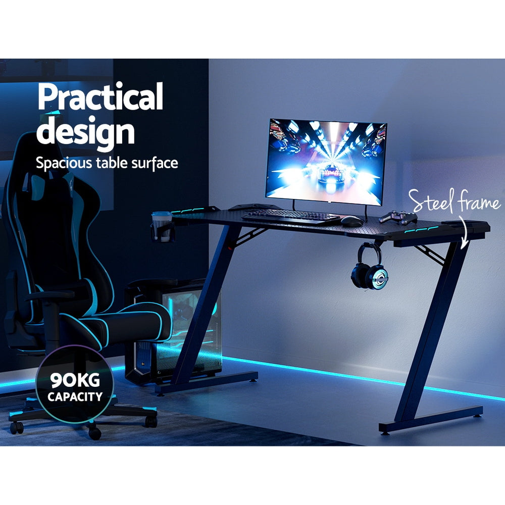 Artiss 140cm Gaming Desk RGB LED Black