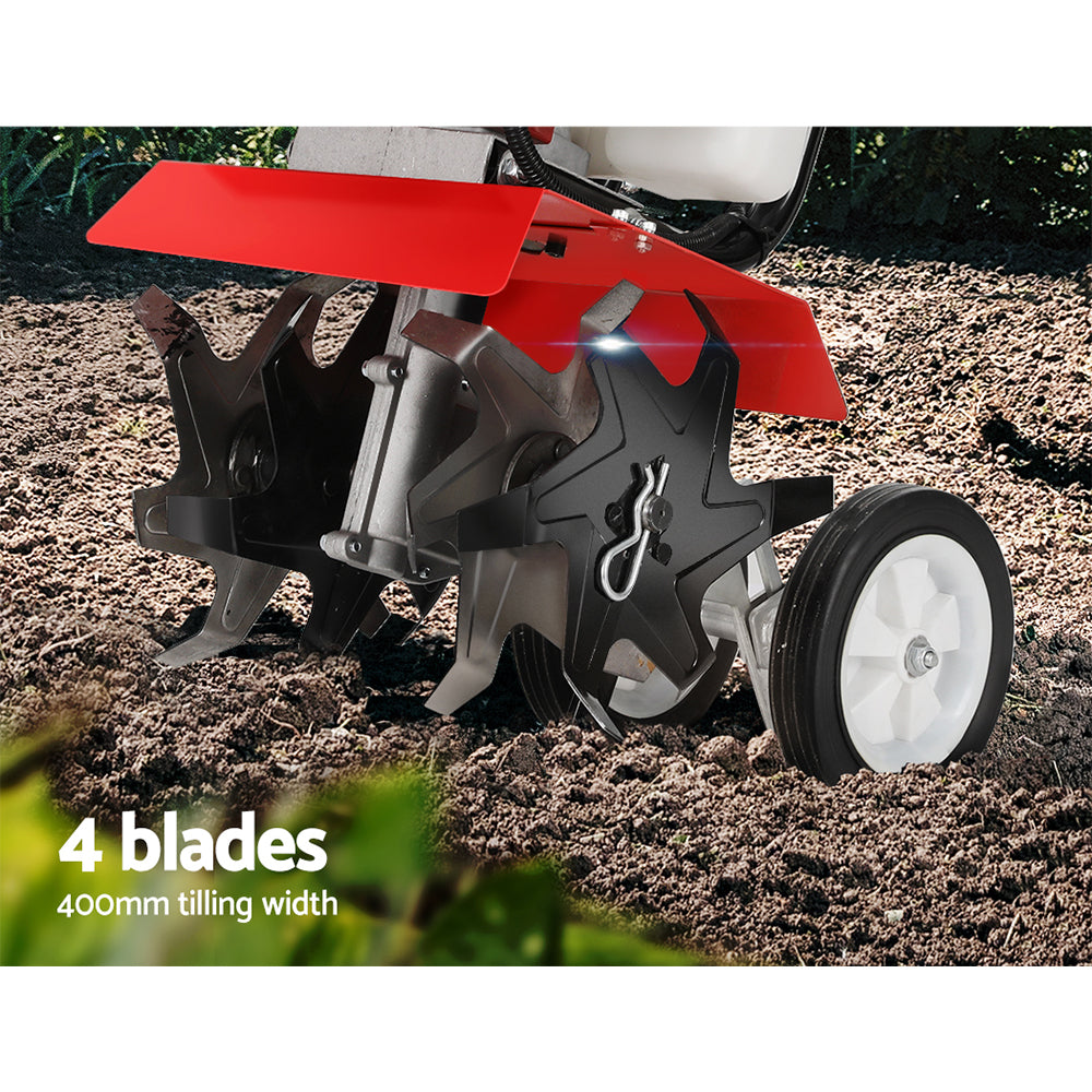 Giantz 88CC Garden Tiller 4-Blade Rotary Hoe
