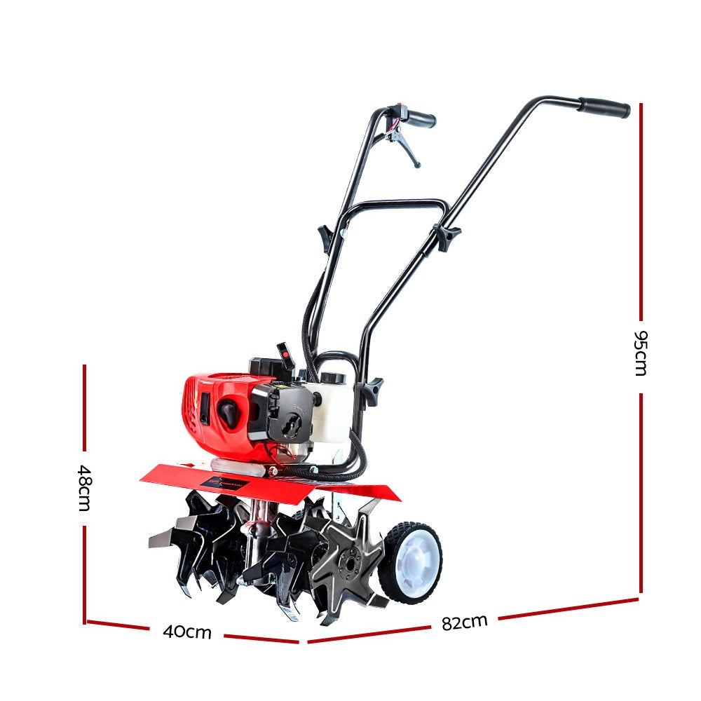 Giantz 88CC Garden Cultivator 6-Blade Rotary Hoe