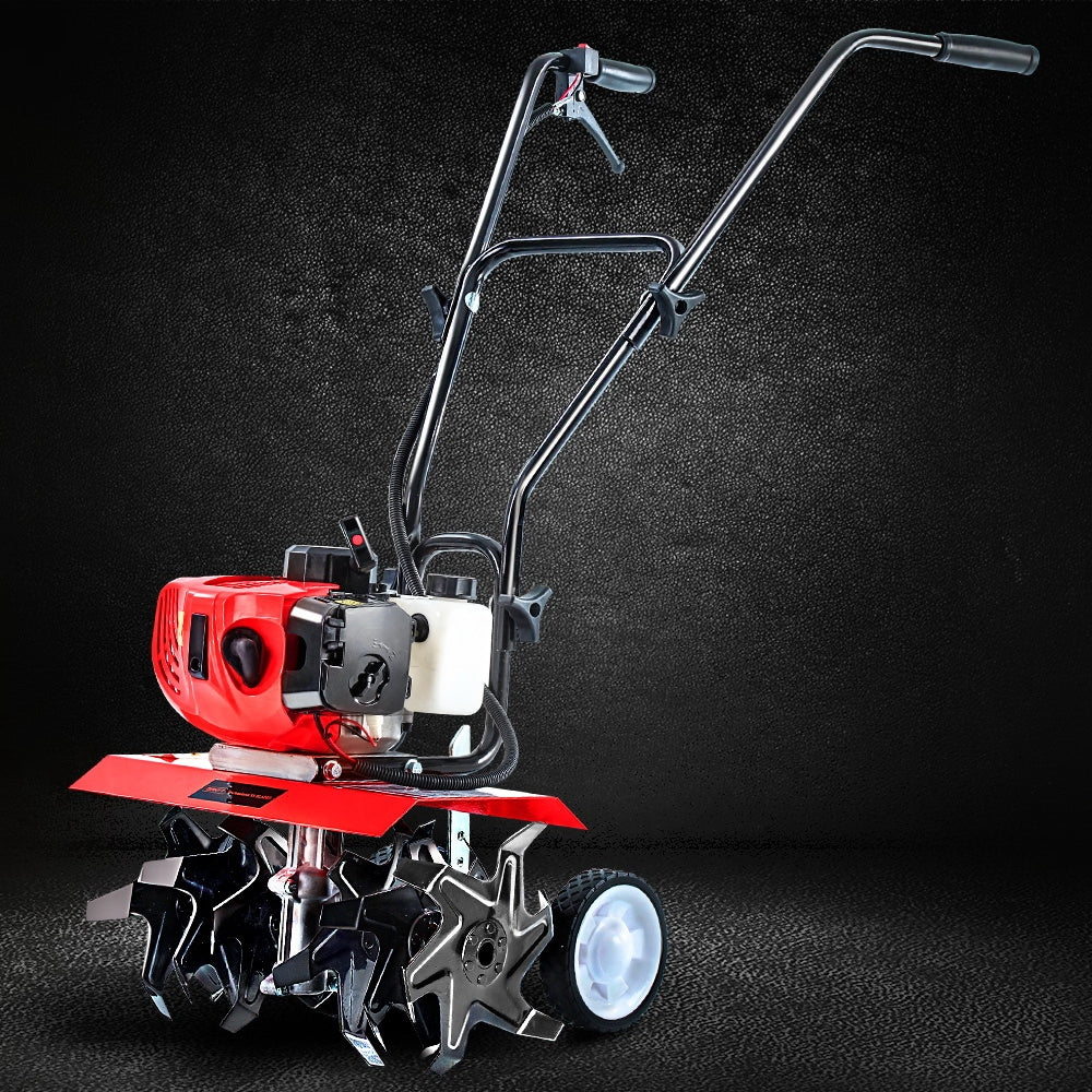Giantz 65cc Petrol Tiller Rotary Hoe Garden Cultivator 6 Blades