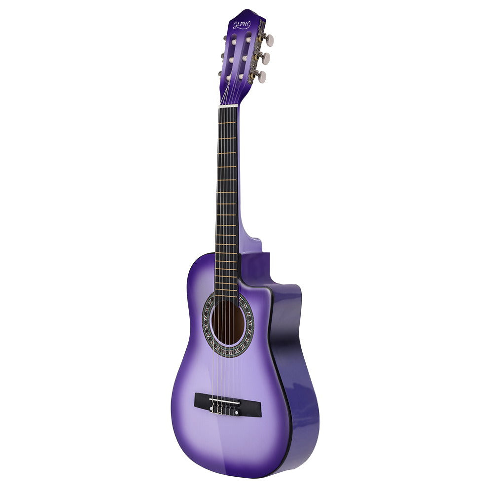 Alpha 34" Classical Guitar Wooden Body Nylon String Kids Gift Purple