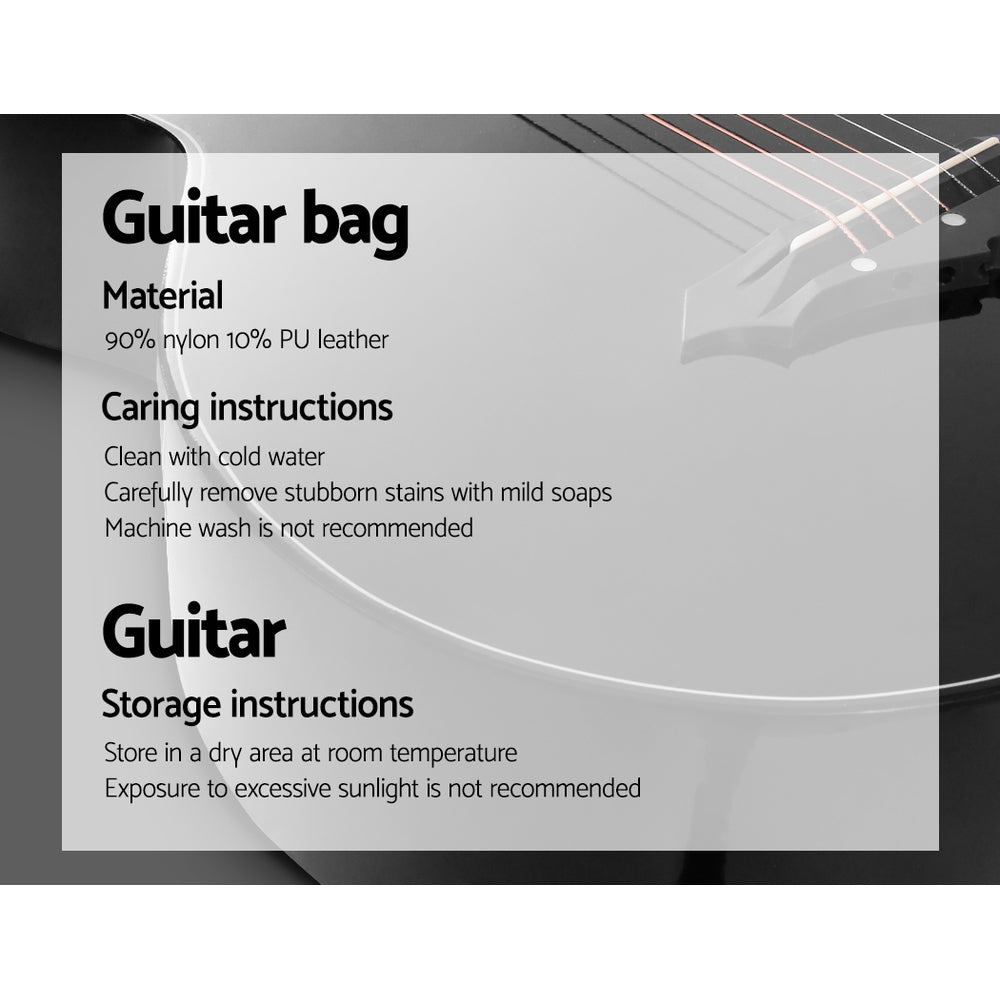 Alpha 38" Acoustic Guitar Cutaway Steel String Black
