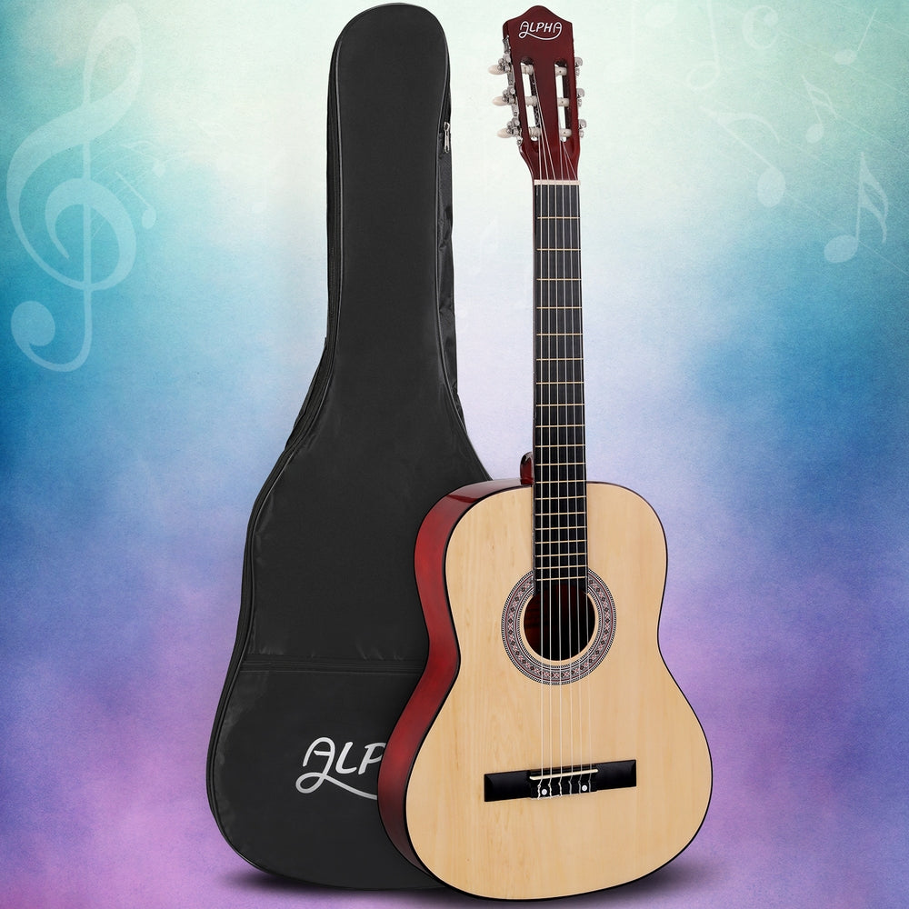 Alpha 39" Classical Guitar Wooden Body Nylon String Natural