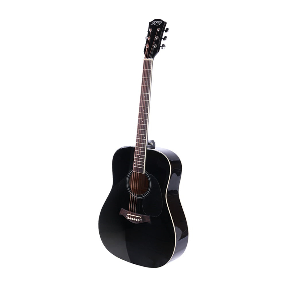 Alpha 41" Dreadnought Acoustic Guitar Steel String Black