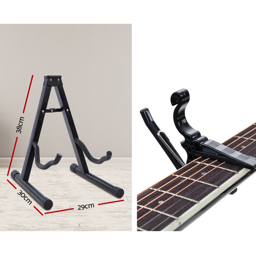 Alpha 41" Dreadnought Acoustic Guitar Steel String Black