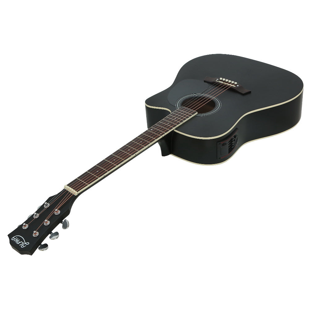 Alpha 41" Acoustic Electric Guitar 5-Band EQ Cutaway Black