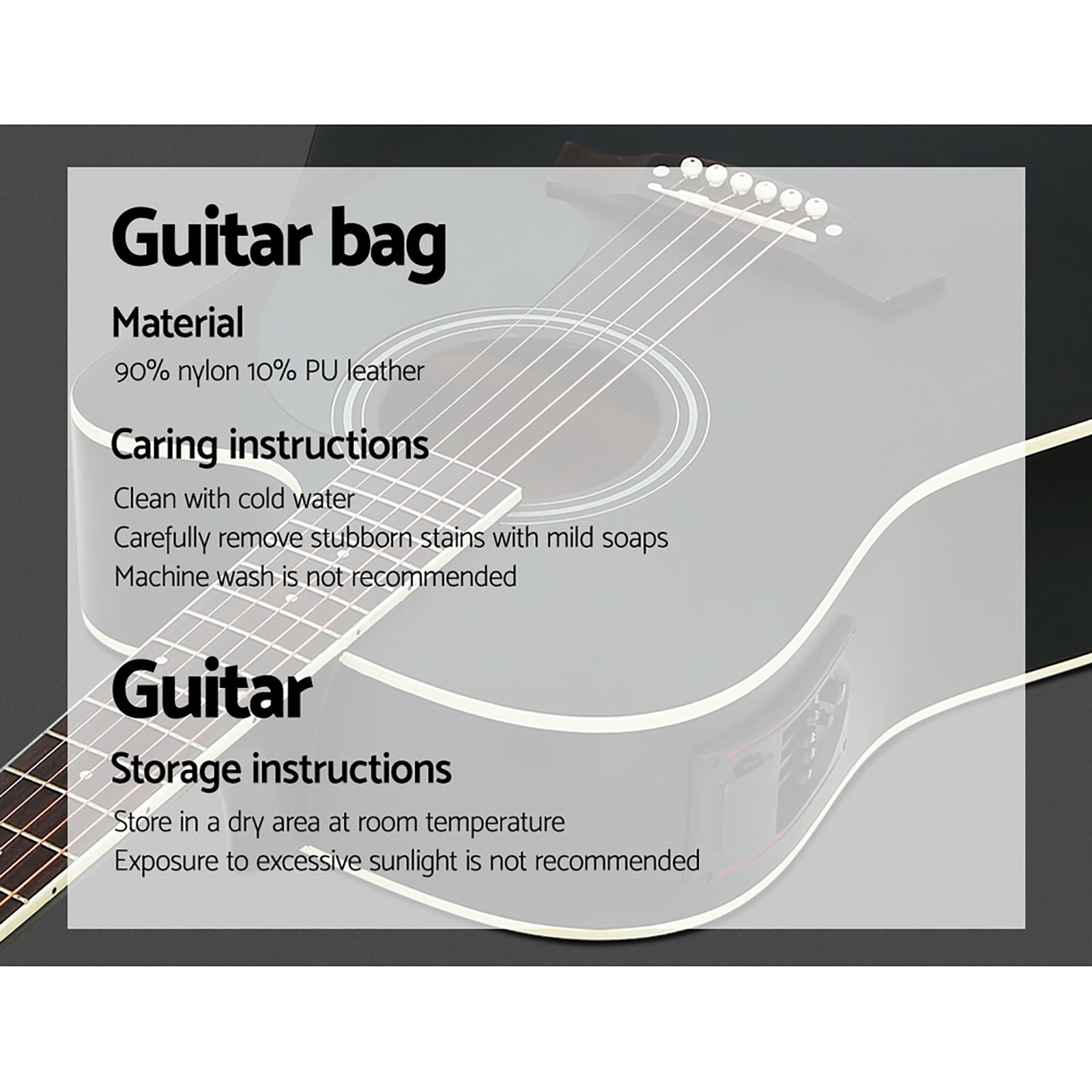 Alpha 41" Acoustic Electric Guitar Cutaway Black with Stand