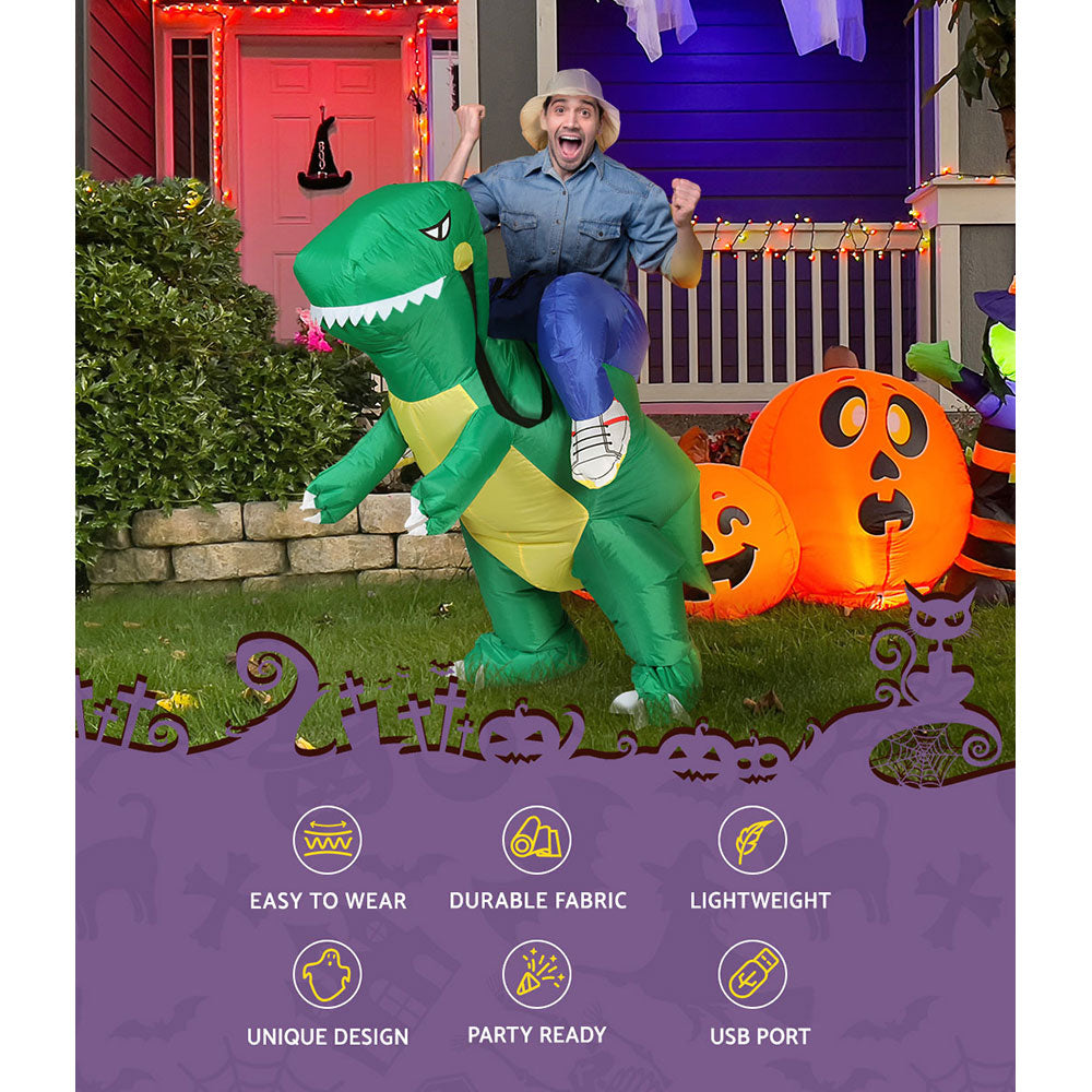 Inflatable Dinosaur Costume Adult Fancy Dress Green
