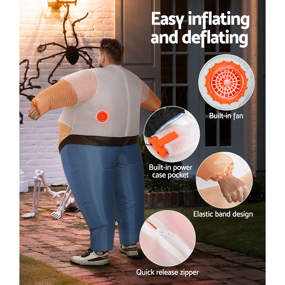 Samson Inflatable Costume 1.5m Adult Unisex Blue Halloween Cosplay