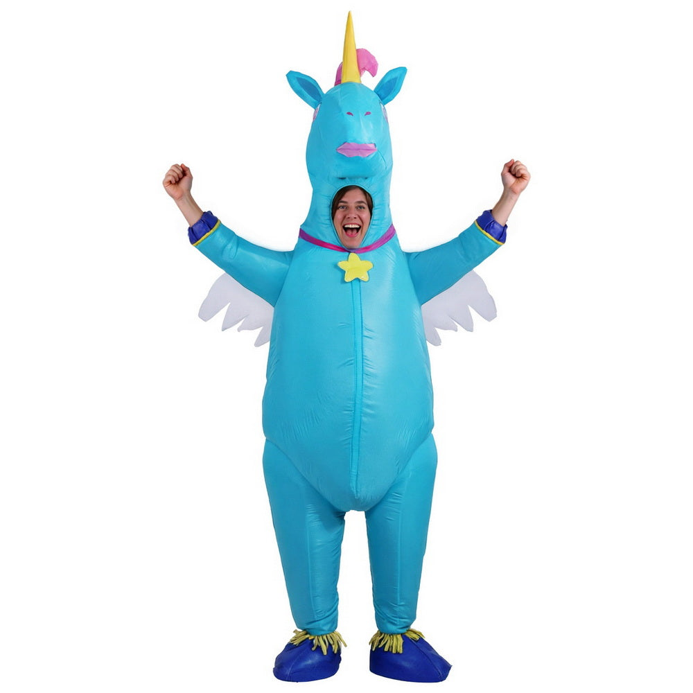 Unicorn Inflatable Costume 2.2m Adult Fancy Dress Blue