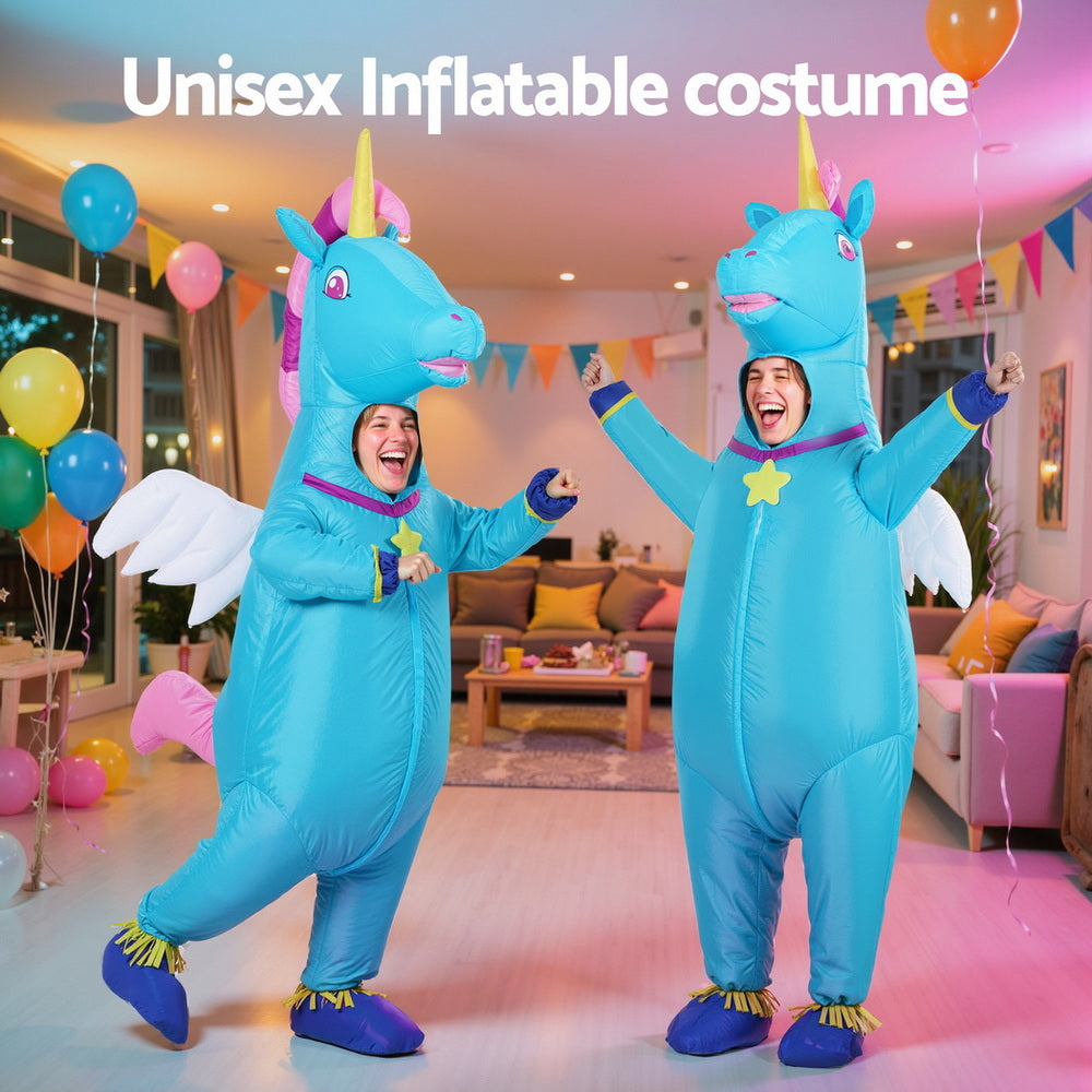 Unicorn Inflatable Costume 2.2m Adult Fancy Dress Blue