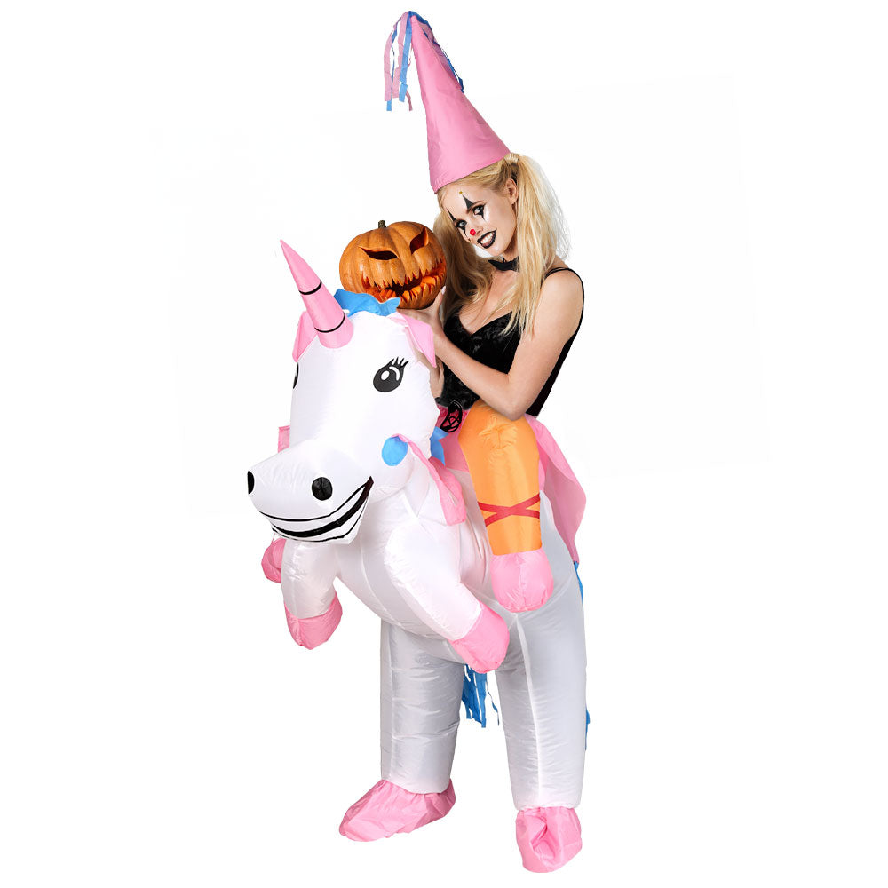 Unicorn Inflatable Costume Adult Fancy Dress White