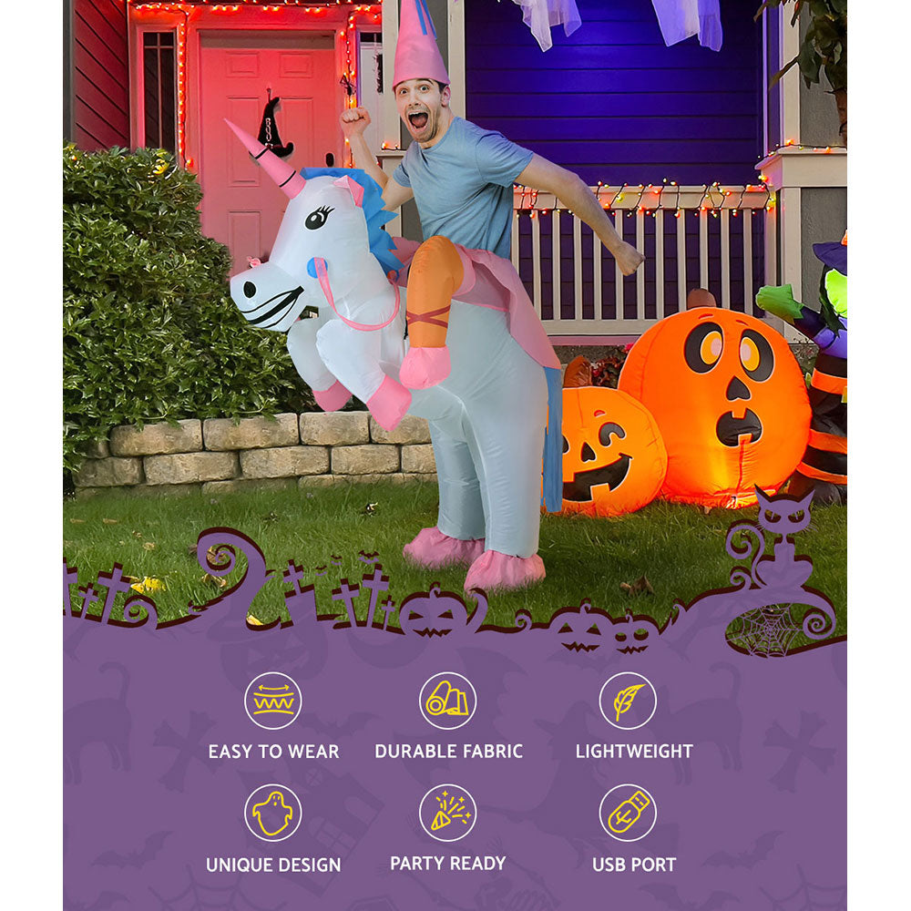 Unicorn Inflatable Costume Adult Fancy Dress White