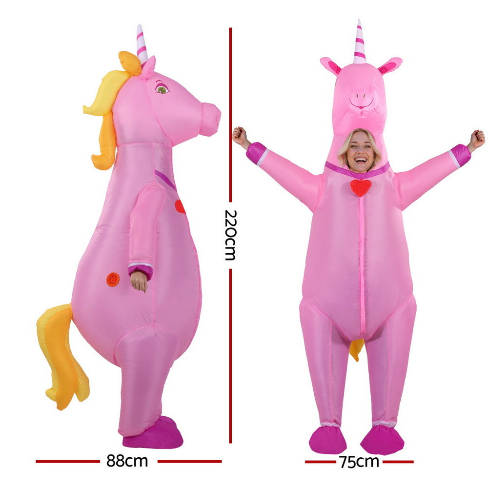 Unicorn Inflatable Costume 2.2m Adult Pink Fancy Dress Halloween