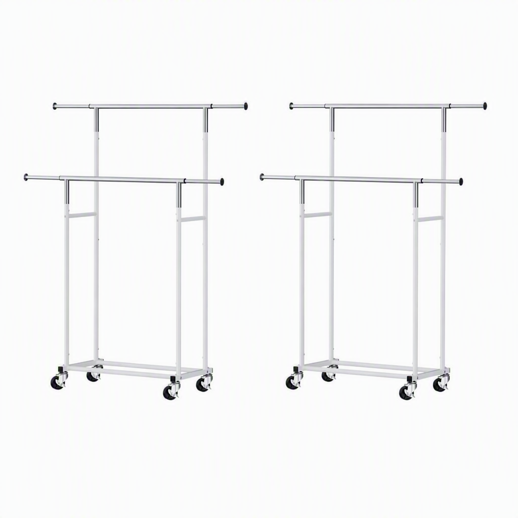 Artiss 2X Clothes Rack Double Rod Airer Rail Coat Stand Adjustable Hanger