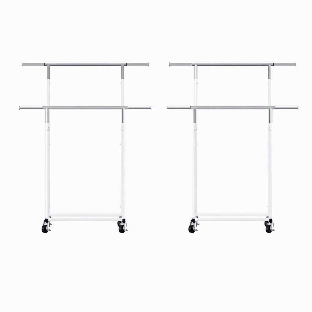 Artiss 2X Clothes Rack Double Rod Airer Rail Coat Stand Adjustable Hanger