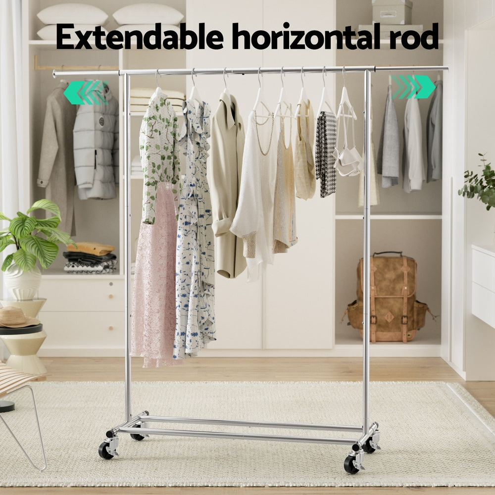 Artiss Adjustable Clothes Rack Airer Coat Stand Silver