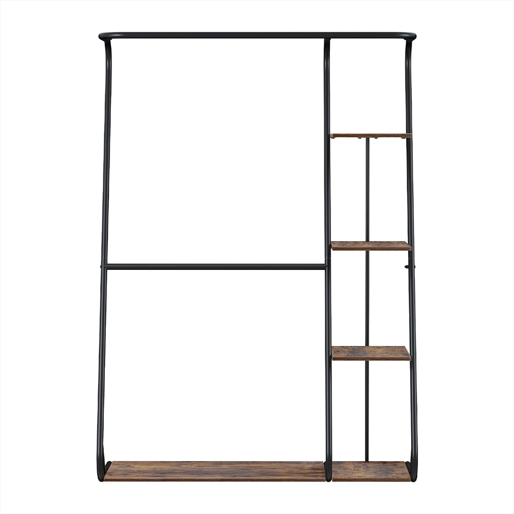 Artiss 4-Tier Clothes Rack Wardrobe Airer Walnut Black