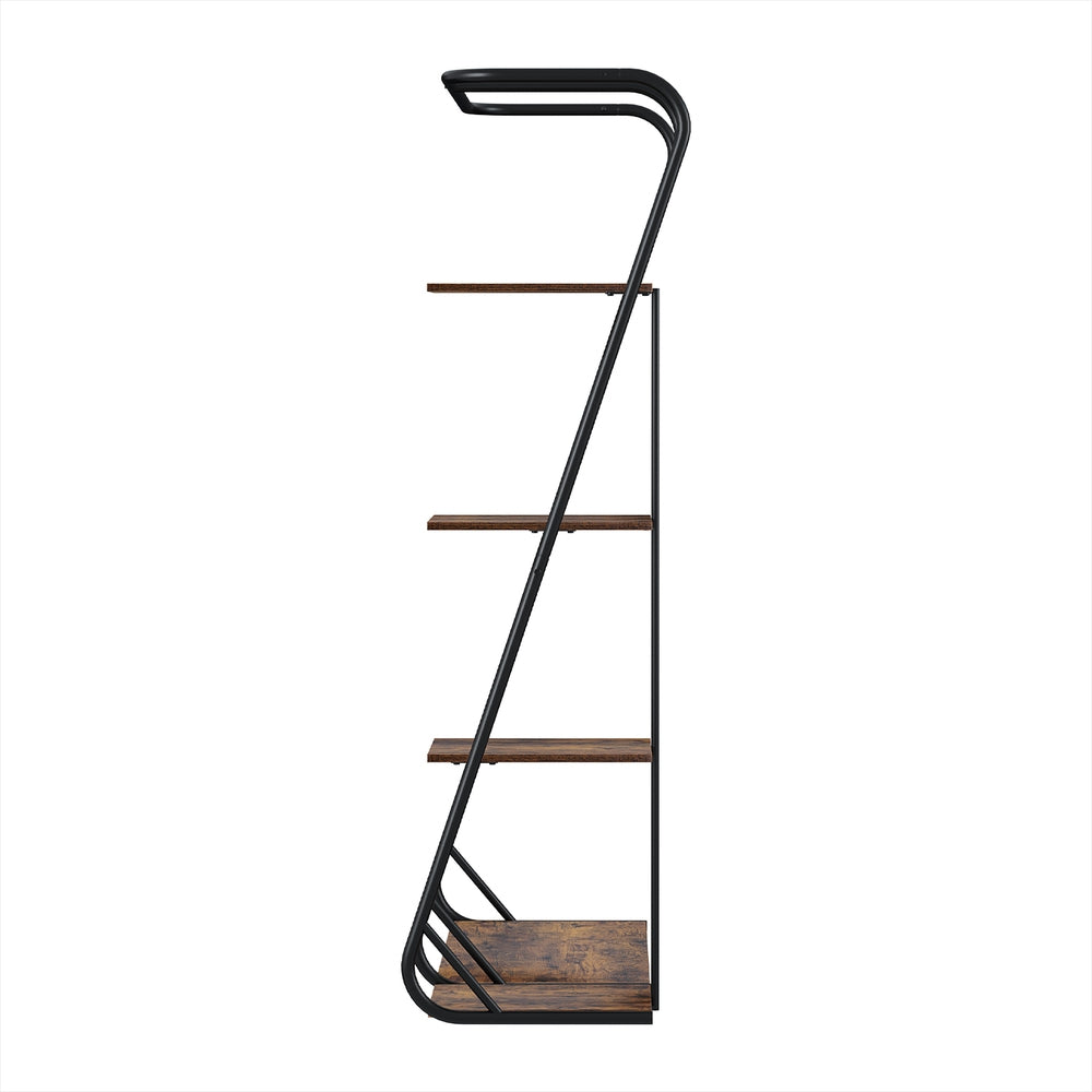 Artiss 4-Tier Clothes Rack Wardrobe Airer Walnut Black