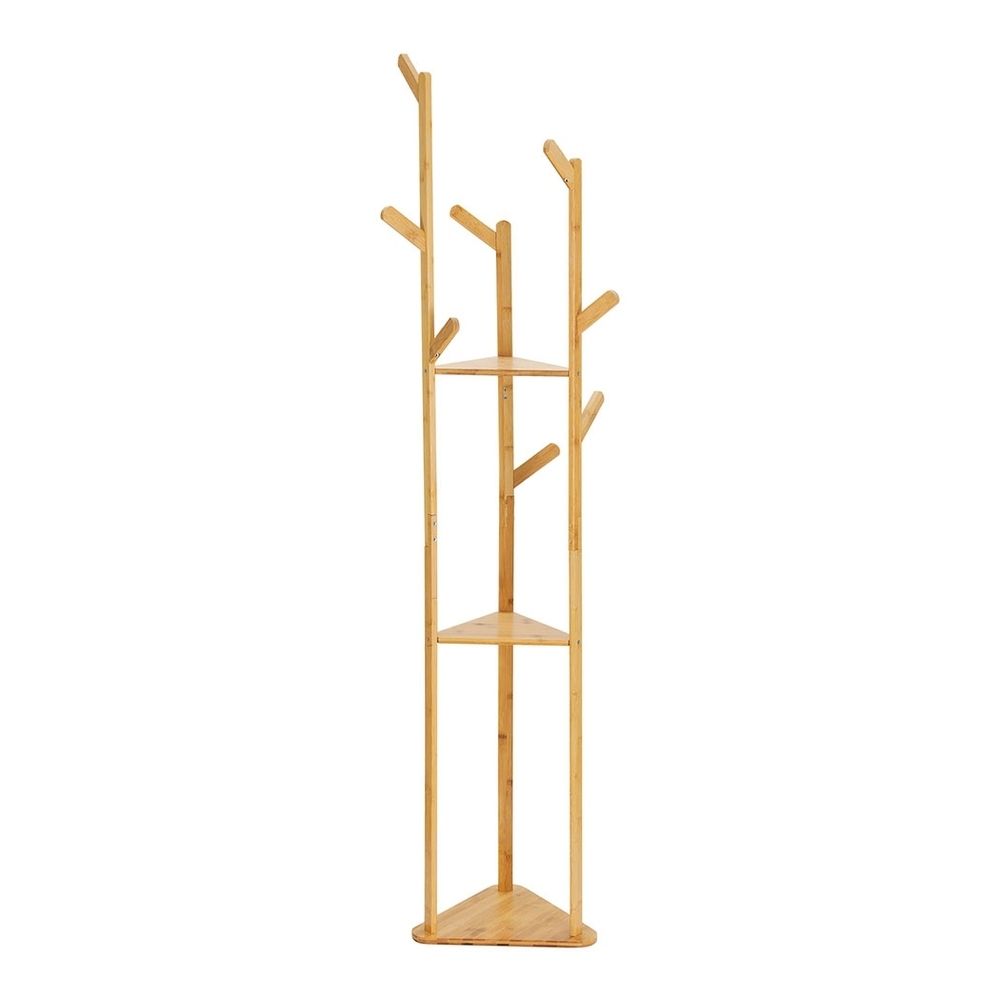 Artiss 2X Clothes Rack Airer Coat Stand 9 Hooks Bamboo
