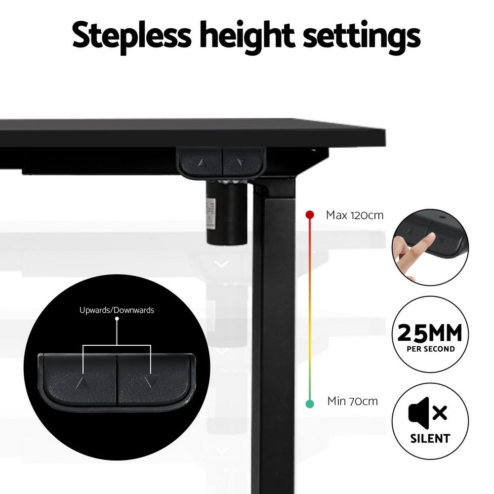 Artiss Electric Desk Frame Height Adjustable 70KG Load Black